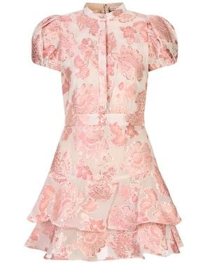 Alice + Olivia Loryn Floral-Jacquard Mini Dress - Pink