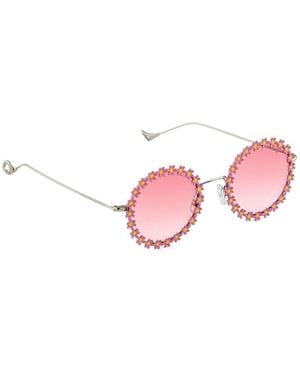 Eyepetizer Lunettes De Soleil Lulu À Monture Ronde Et À Fleurs - Pink