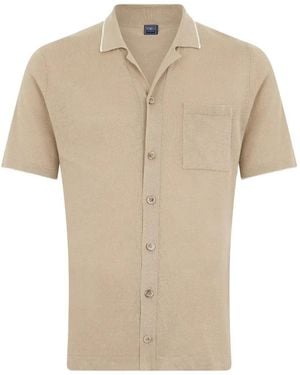 Fedeli Short-Sleeve Button-Up Shirt - Natural