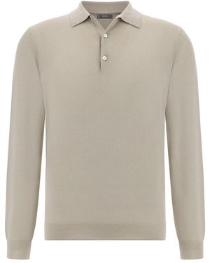 BOGGI Maglione Stile Polo A Maniche Lunghe - Grigio
