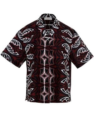 Devotion Patterned Short-Sleeved Shirt - Red