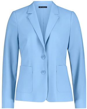 Betty Barclay Notched-Lapel Patch-Pocket Blazer - Blue