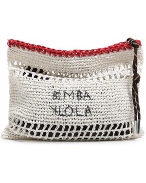 Bimba Y Lola Medium Raffia-Effect Handbag - Grey