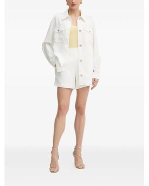 Guess Tweed Frayed-Hem Tailored Shorts - White