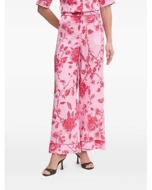 Fracomina Floral-Print Palazzo Trousers - Pink