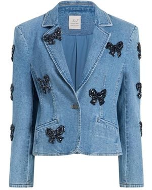 Cinq À Sept Le Petit Khloe Bow-Detail Long-Sleeve Blazer - Blue