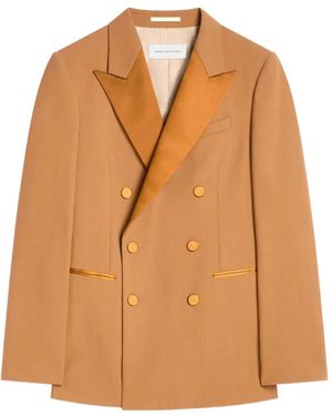 Dries Van Noten Double-Breasted Wool Toile Tuxedo - Brown