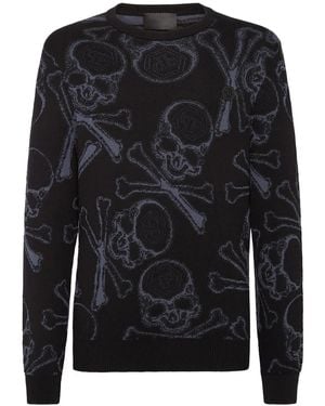 Philipp Plein Skull&Bones Jacquard Jumper - Black