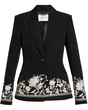 Erdem Long-Sleeve Embroidered Blazer - Black
