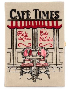 Olympia Le-Tan Pochette Café Times Brodée - Red