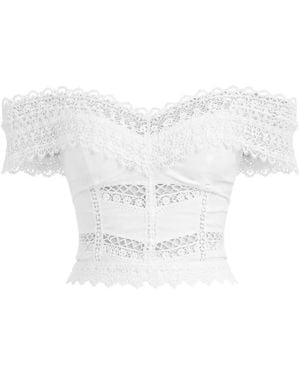 Charo Ruiz Elisette Lace-Detail Top - White