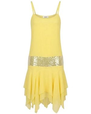 GIMAGUAS Sequin-Embellished Ruffled Dress - Yellow