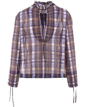 Ferragamo Blouse August À Carreaux - Violet