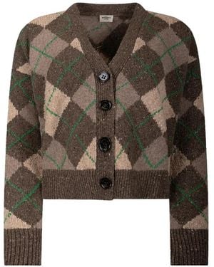 Weekend by Maxmara Cardigan À Losanges - Marron