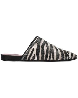 Premiata Zebra-Pattern Mules - Black