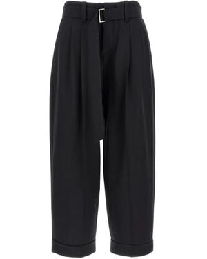 Brunello Cucinelli High-Waist-Hose mit Gürtel - Schwarz