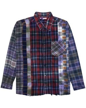 Needles Rebuild 7 Cut Patchwork Shirt - Blue