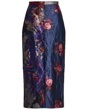 Erdem Crinkled Midi Skirt - Blue