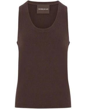 Manière De Voir Vs001 Ribbed Cotton Tank Top - Brown