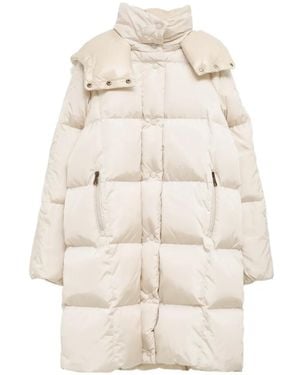 Moncler Little Square Quilted Hooded Jacket - Natural