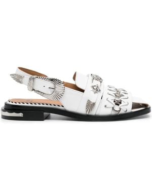 Toga Embellished Slingback Sandals - White