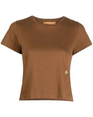 Rejina Pyo クロップド Tシャツ - ブラウン