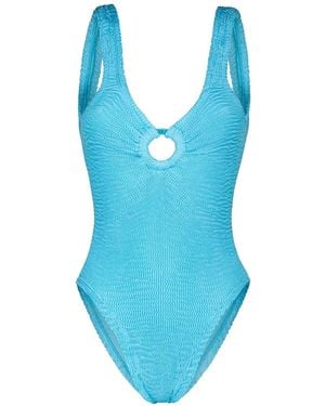 Paramidonna Strukturierter Romana Badeanzug - Blau
