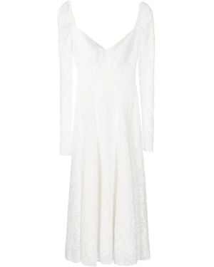 ANOUKI Long-Sleeve Lace Midi Dress - White