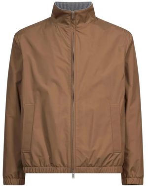 Lardini Zip-Up High-Neck Jacket - Brown