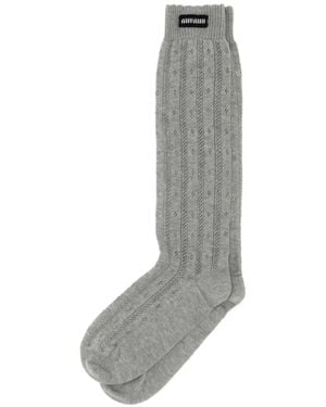 Miu Miu Socken Aus Baumwolle - Grau