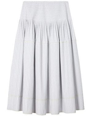 Paul Smith Falda Midi A Rayas - Blanco