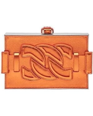 Casadei Logo-patch clutch bag - Orange
