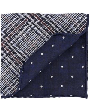 Brunello Cucinelli Prince Of Wales Pochet - Blauw