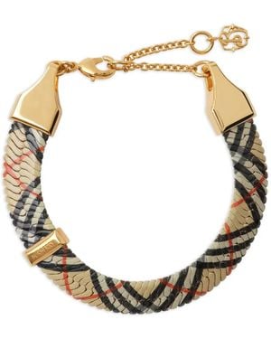 Burberry Bracciale Con Stampa Check - Metallizzato