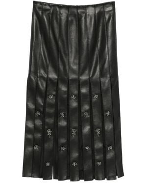 Isabelle Blanche Crystal-Embellished Slitted Skirt - Black