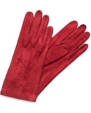 La Portegna Carpincho Leather Gloves - Red