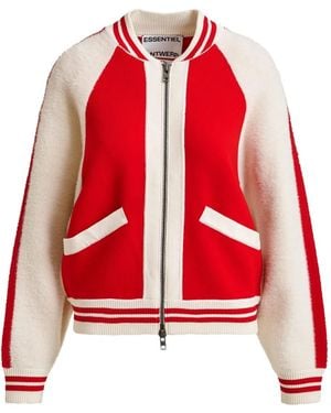 Essentiel Antwerp Idol Zip-Front Cardigan - Red