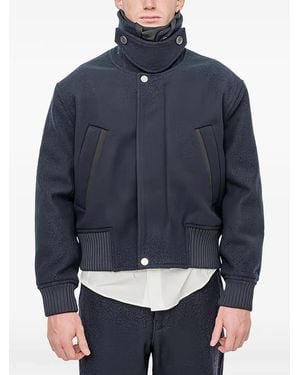 Craig Green Quilted-Collar Wool Flight Jacket - Blue