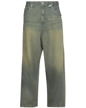 Maison Mihara Yasuhiro Elasticated Wide-Leg Jeans - Green