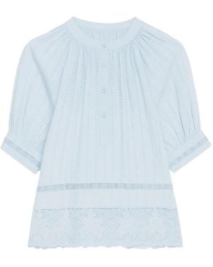 Ulla Johnson Faye Puff-Sleeve Top - Blue