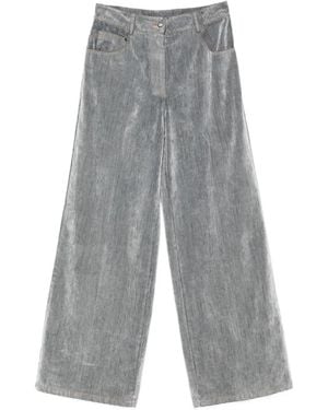 forte_forte Velvet-Finish Trousers - Grey