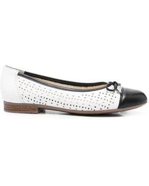 Ara Ballerinas Mit Perforiertem Detail - Weiß