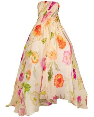 Carolina Herrera Robe Mi-Longue À Fleurs - White