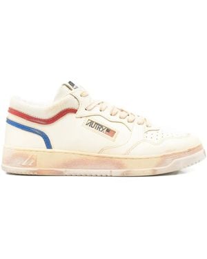 Autry Gestreifte Sneakers - Weiß