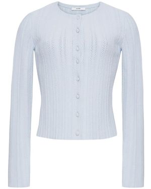 Adam Lippes Faye Pointelle-Knit Cardigan - Blue