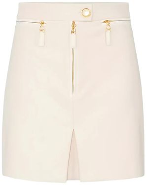 Elisabetta Franchi Zip Mini Skirt - Natural