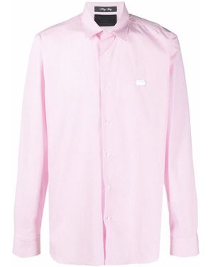 Philipp Plein Skull-Print Striped Shirt - Pink