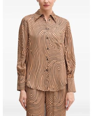 MARC AUREL Chest-Pocket Shirt - Brown