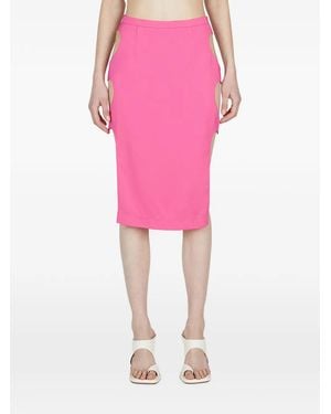 Marco Rambaldi Cut-Out Midi Skirt - Pink