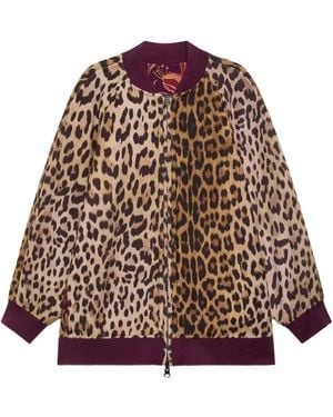 Maliparmi Leopard Floral-Print Reversible Sweatshirt - Brown